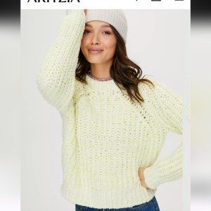 ARITZIA Wilfred confetti open knit sweater yellow